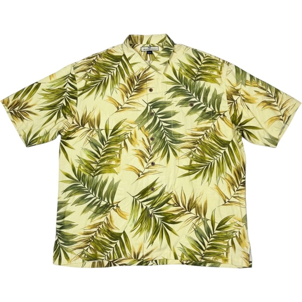 Tommy Bahama Mens XXL Silk Tropical Palm Leaf Print Short Sleeve Button Down